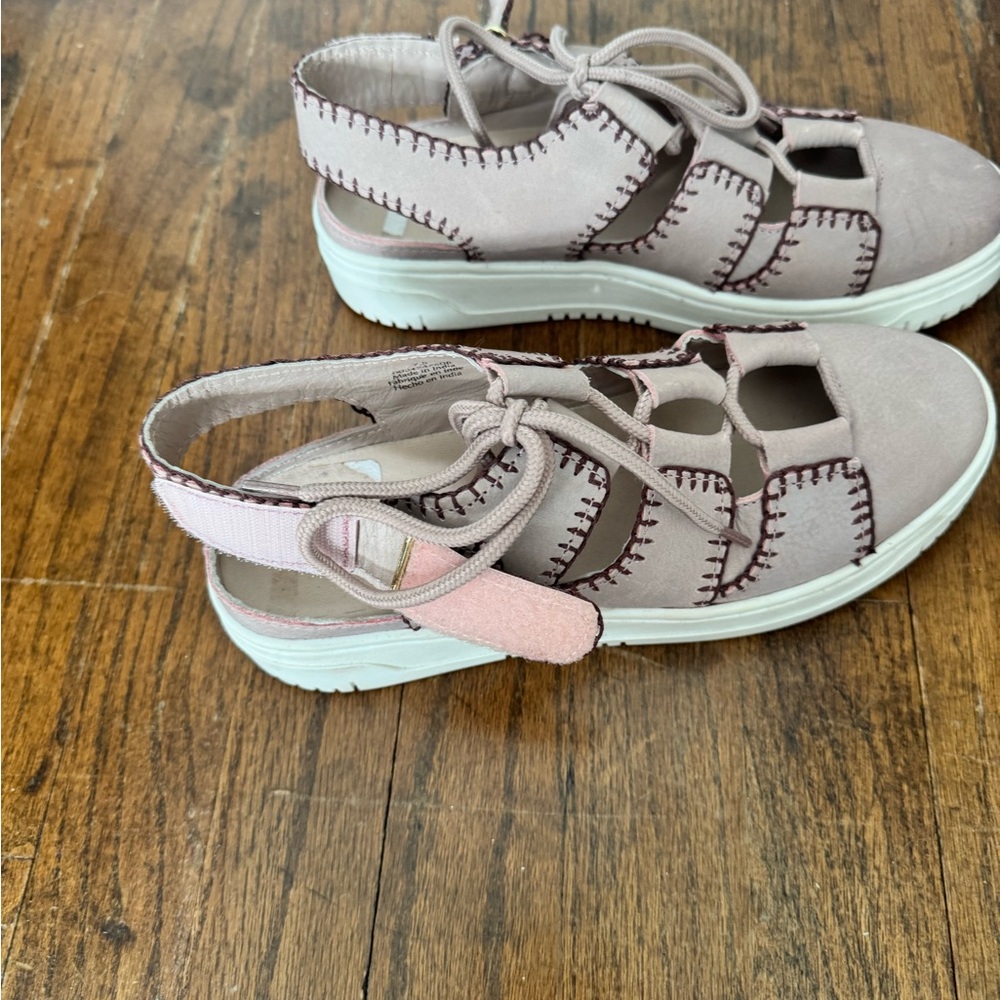 Free People Pink Cutout Lace-Up Sneakers - Picture 3 of 6
